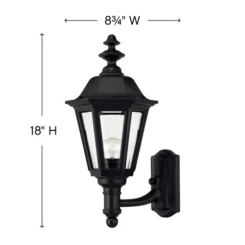 Hinkley Lighting H1419 18"H 1 Light Lantern Outdoor Wall Sconce - Black - Picture 5 of 5