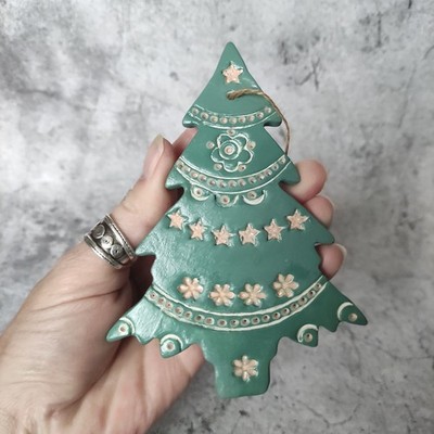 Handgefertigter nordischer rustikaler Christbaumschmuck, Volkskunst Scandi Hängedeko