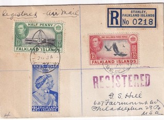 Falkland Islands Airmail Registered Cover