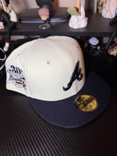 New Era 59fifty Atlanta Braves 30th Anniversary Patch Fitted Hat Size 8