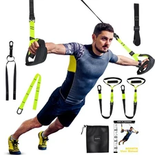 Home Suspension Training Kit with Suspension Trainer, Straps & Bands – Adjust...