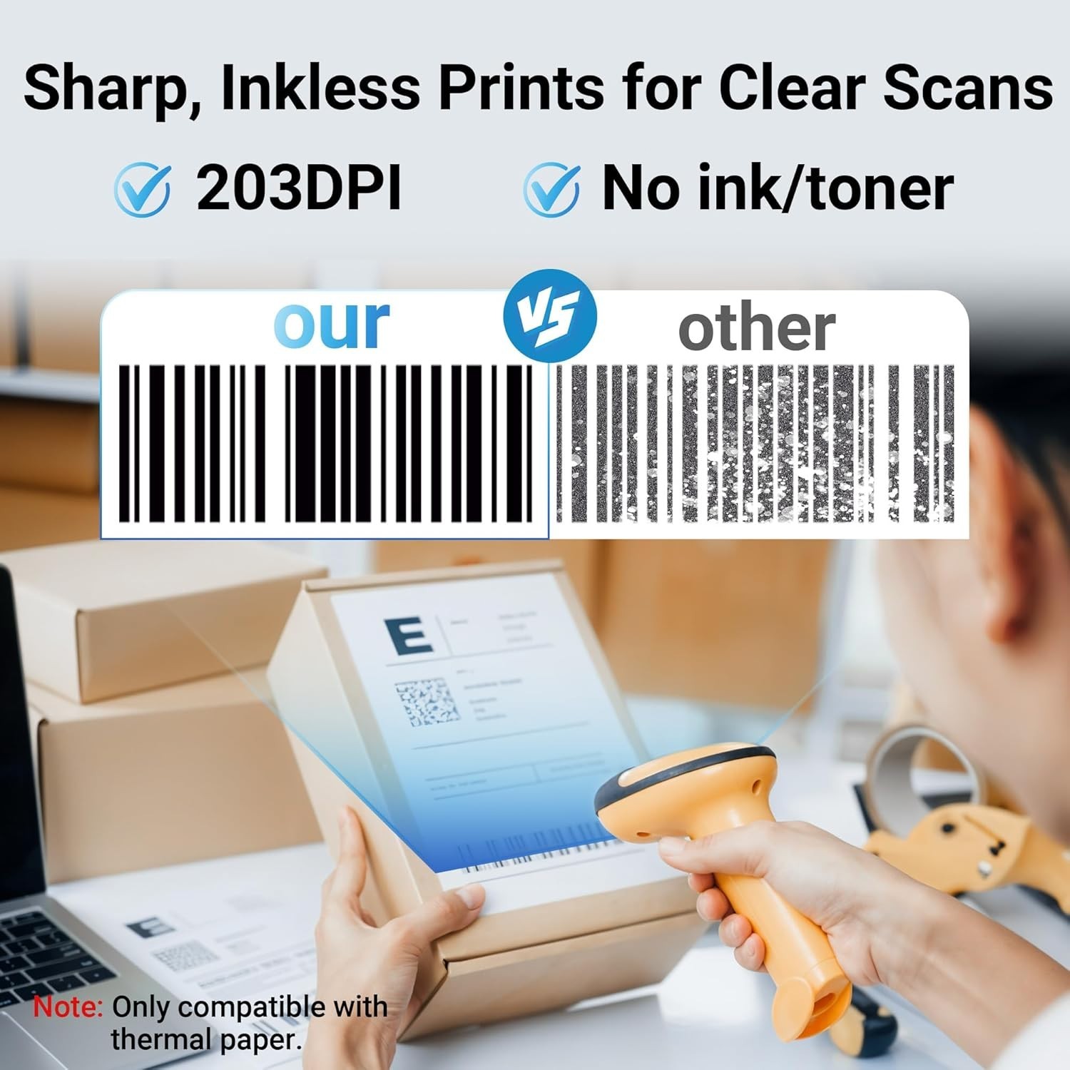 Label Printer 4x6 Bluetooth+USB Thermal Label Printer +30 Free Shipping Labels alternate view 4