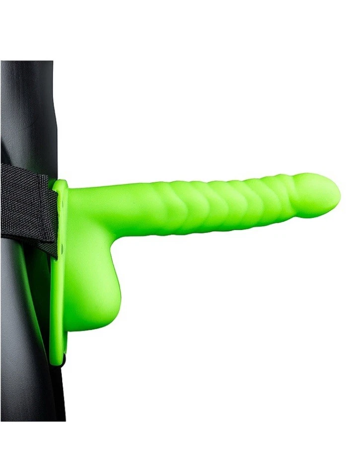 OUCH! SHOTS AMERICA Brilla en la Oscuridad Correa Hueca con Bolas Acanaladas 8”/21 cm Foto 2 de 4