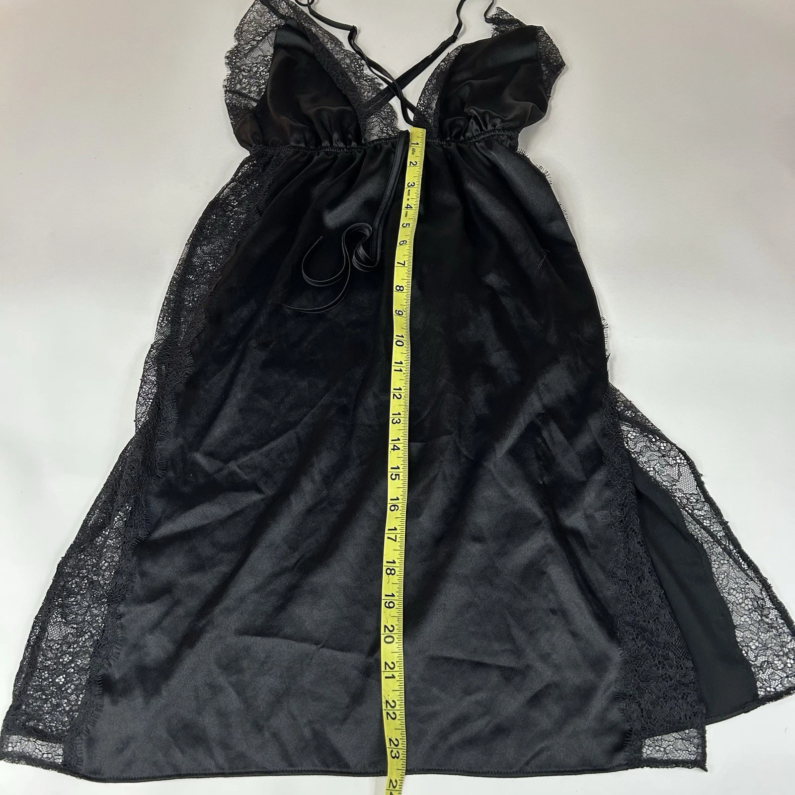 UNDERCOVER Abito slip Victorias Secret Lingerie taglia media nero pizzo floreale sfoderato #4022