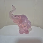 Fenton Lenox Pink Opalescent Small Elephant Art Glass Figure