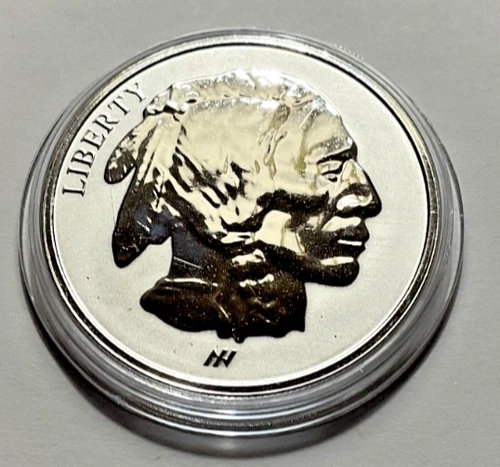 1 oz .999 Fine Silver Asahi Refining Mint Reverse Proof Buffalo Round (BU)