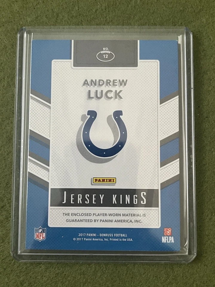 Camiseta deportiva 2017 Panini Donruss - Andrew Luck Kings Studio/10 patch player usada Foto 4 de 4