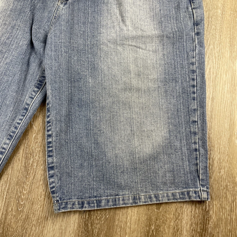 Vtg Y2K Raw Blue Skater Shorts Mens 44 Baggy Denim 16” Inseam Grunge Wide Leg - Image 4 of 4