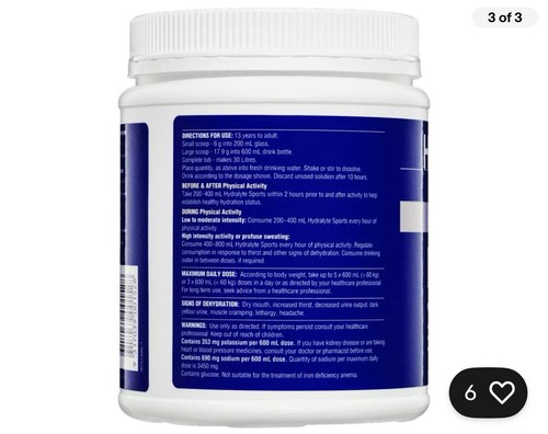 Hydralyte Sports Lemon Lime Flavoured Electrolyte Powder 900g Rehydration - Bild 3 von 3