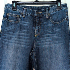 Talbots Women  s Straight Jeans Blue Medium Wash Denim Stretch 5-Pocket Sz 8