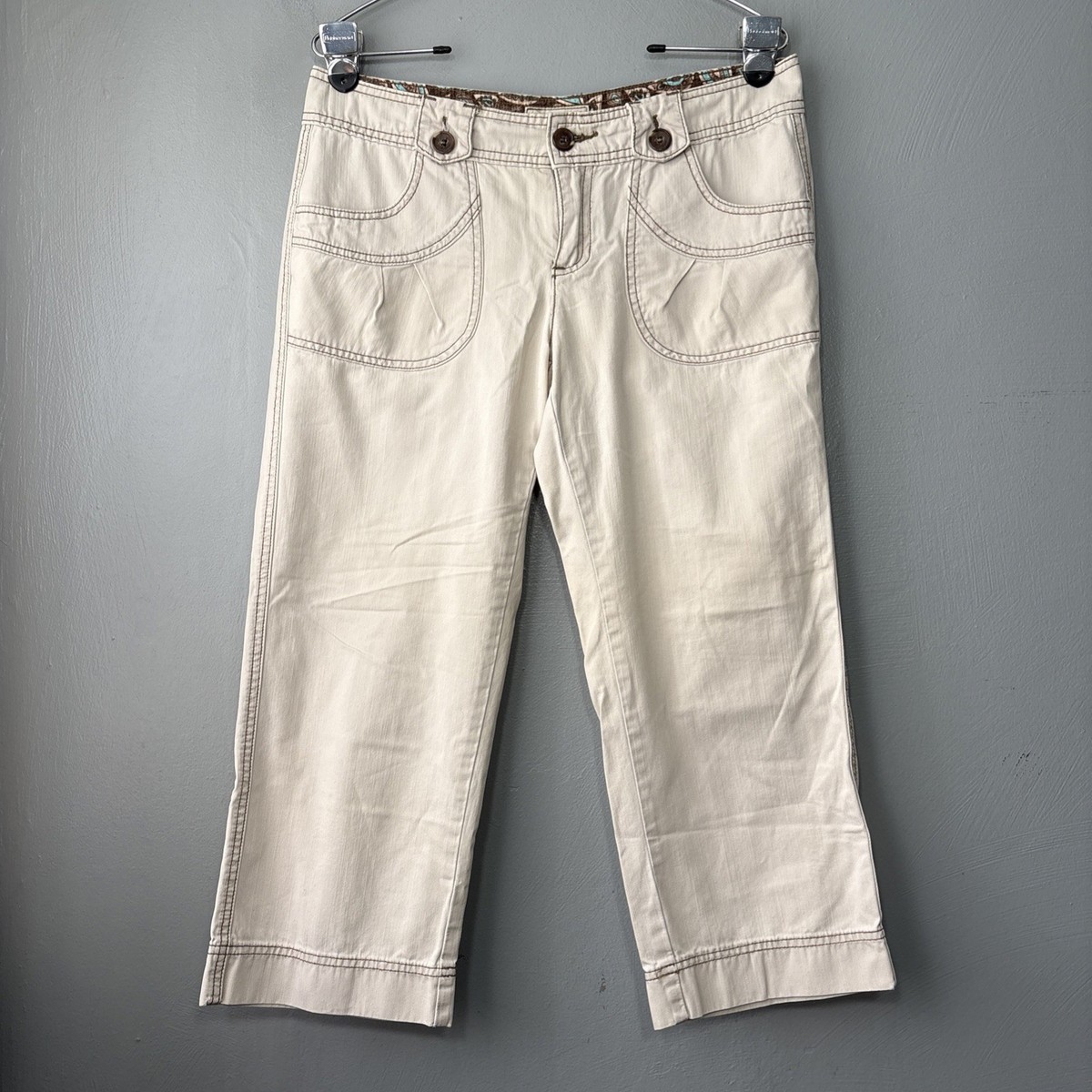 Maurices Low Rise Capris Size 7 8 Khaki Pants Y2K Utility Gorpcore