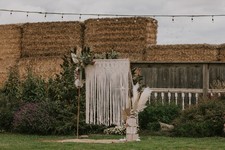 Handmade Macram  Wedding Backdrop   64  x 66    Boho D cor   Ivory Cotton