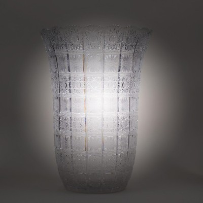 NuBA Bohemian Glass Flower Vase 30cm Large Decorative Clear Design