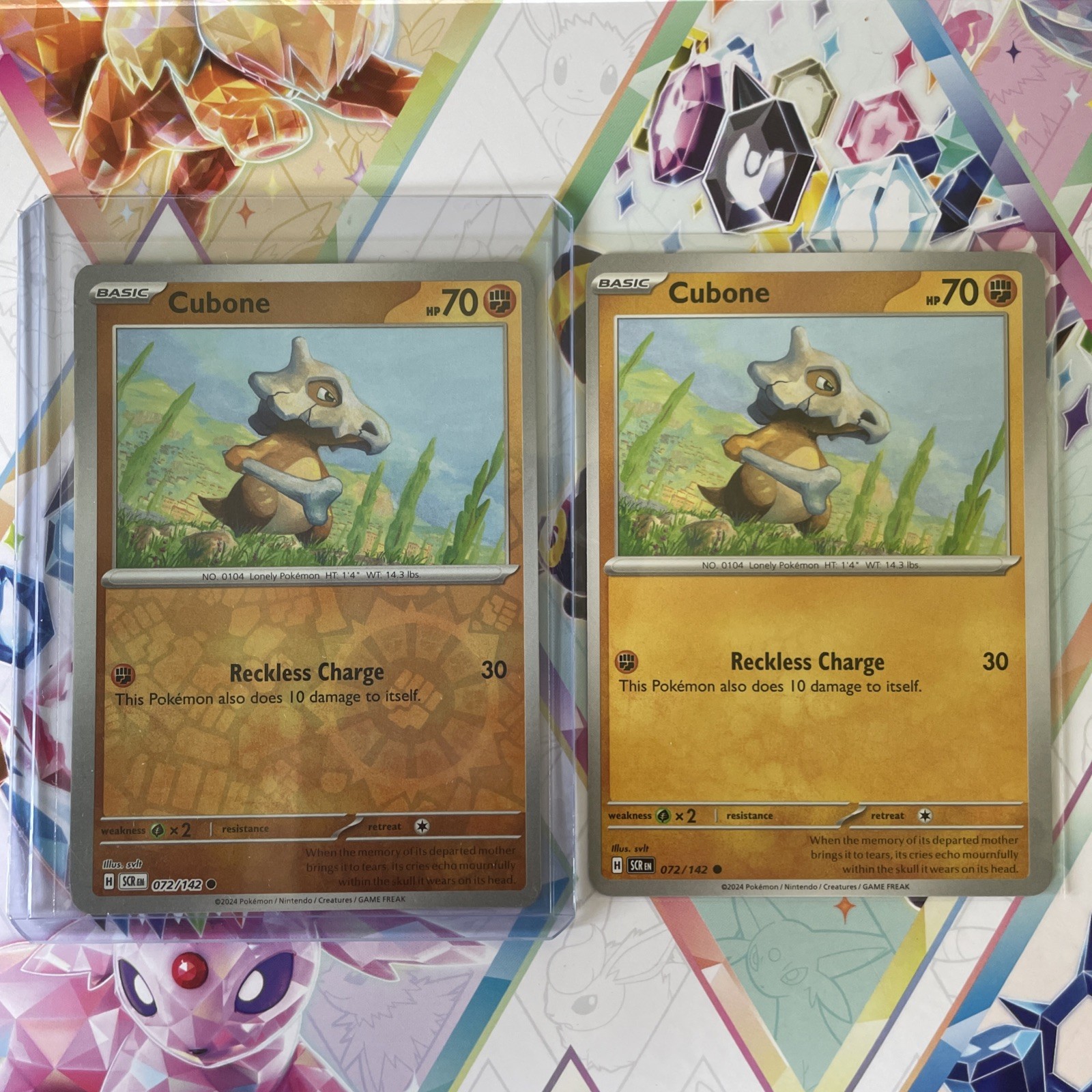 Pokémon TCG Cubone Reverse Holo Common Stellar Crown 072/142 NM Svlt