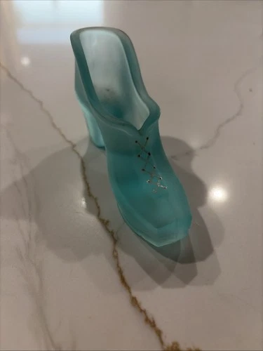 Light Blue Fenton Glass Shoe
