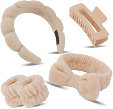 Spa Headband Wristband Set with s Skincare Headbands for