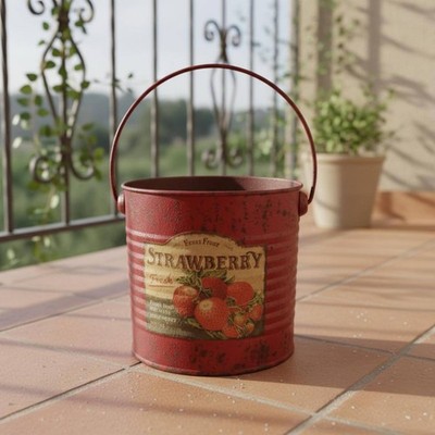 Eisen Blumenbehälter Handgriff verzinkt Pflanzkübel Wanne Indoor Outdoor Einsatz