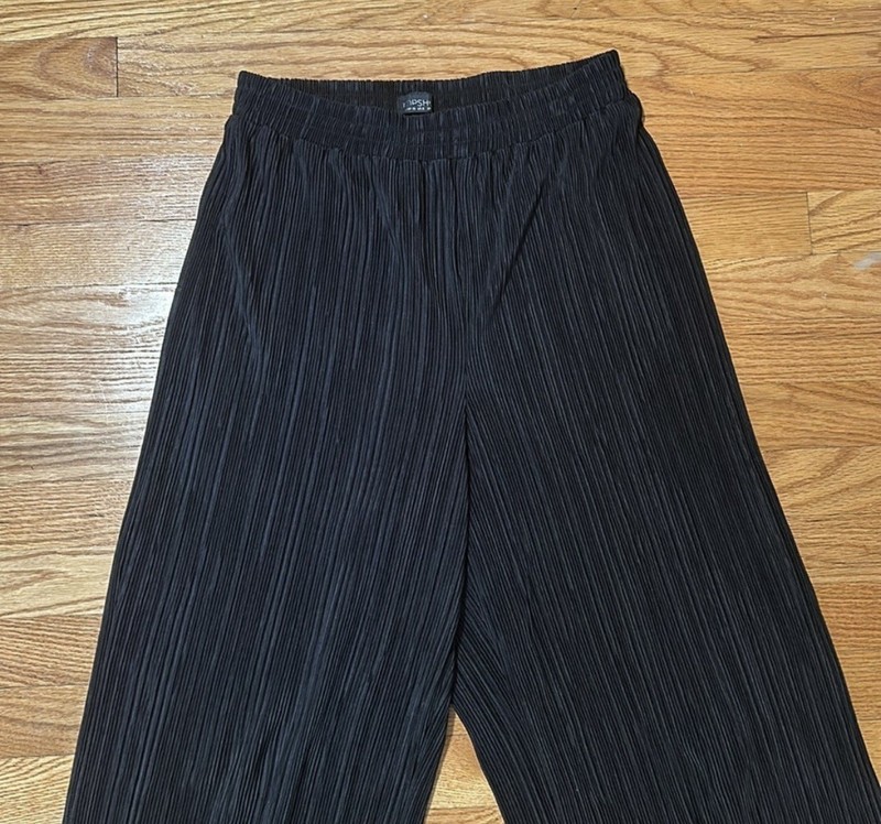 Topshop Women’s Wide Leg Ribbed Black Dress Pants Size 6