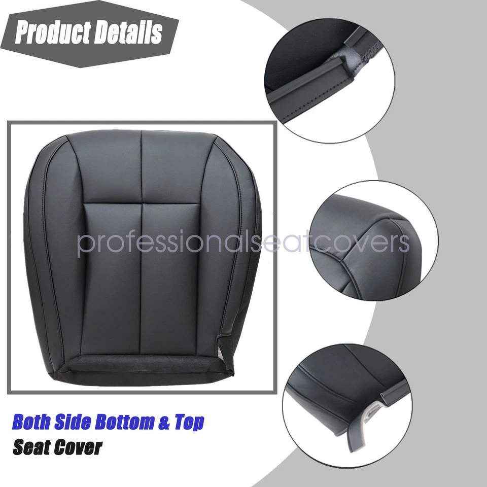 For 1999-2004 Jeep Grand Cherokee Driver & Passenger Leather Seat Cover Black - Image 4 of 4