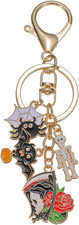 Halloween Keychain Charms Accessories, Pumpkin Bat Spider Web Skull Key Ring for
