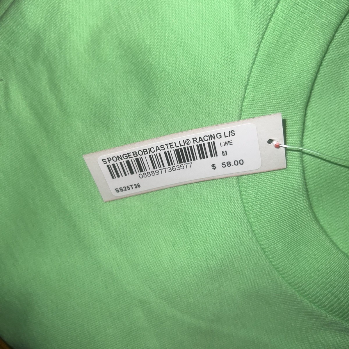 Supreme SpongeBob/Castelli Racing L/S Tee Lime Green Size: Medium