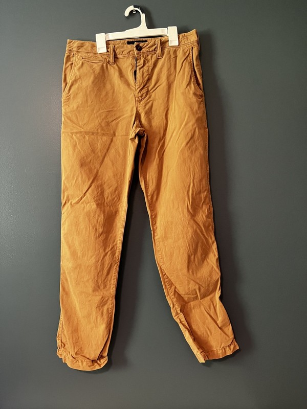 American Eagle Men's Next Level Flex Pants, Slim Straight, Khaki, 30x32