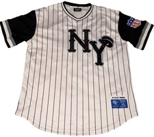 Ebbets Field Flannels New York Black Yankees Negro League Pinstripe Jersey XL