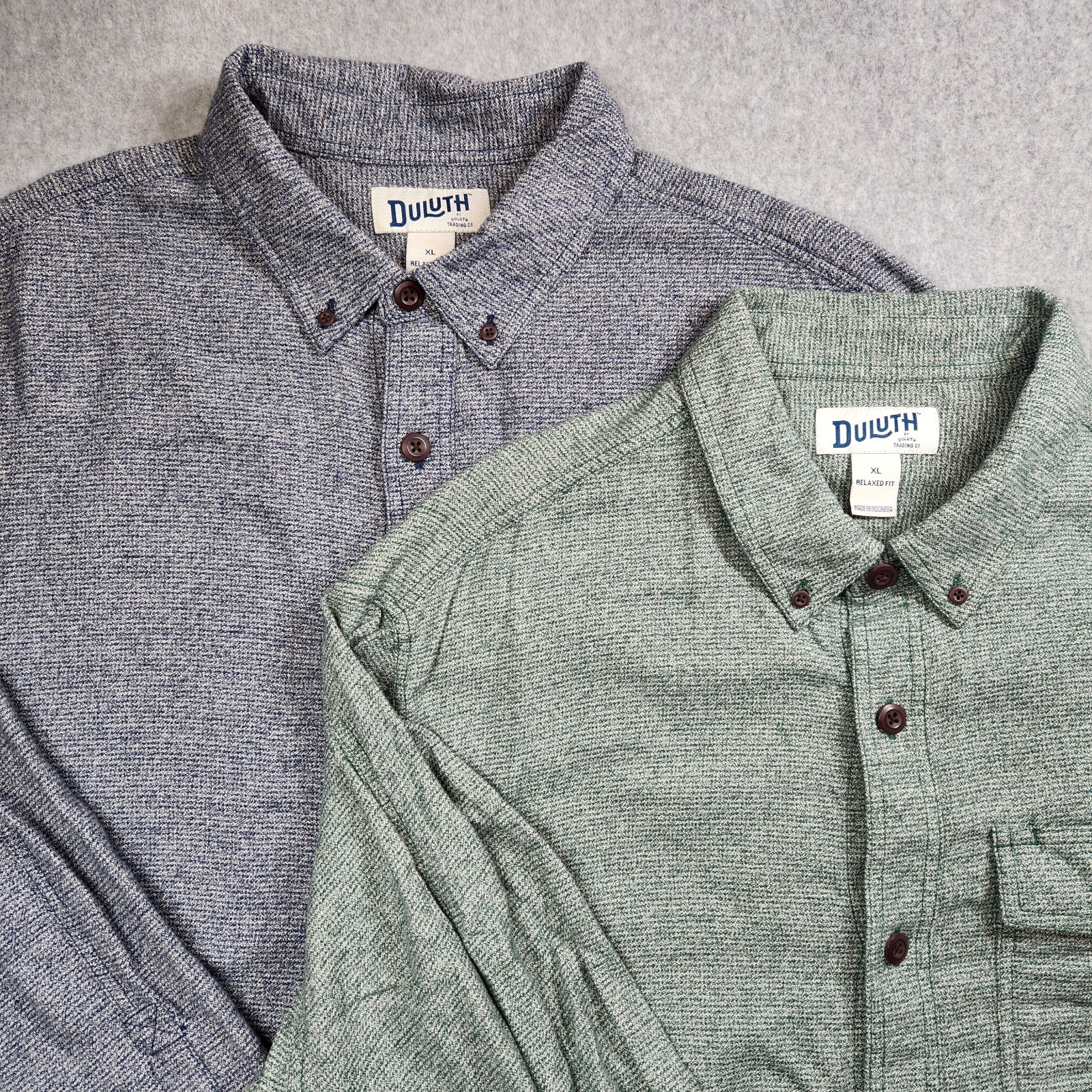 2 - Duluth Trading Co. Button Up Shirt Mens XL Kennesaw Relaxed Fit Green & Blue