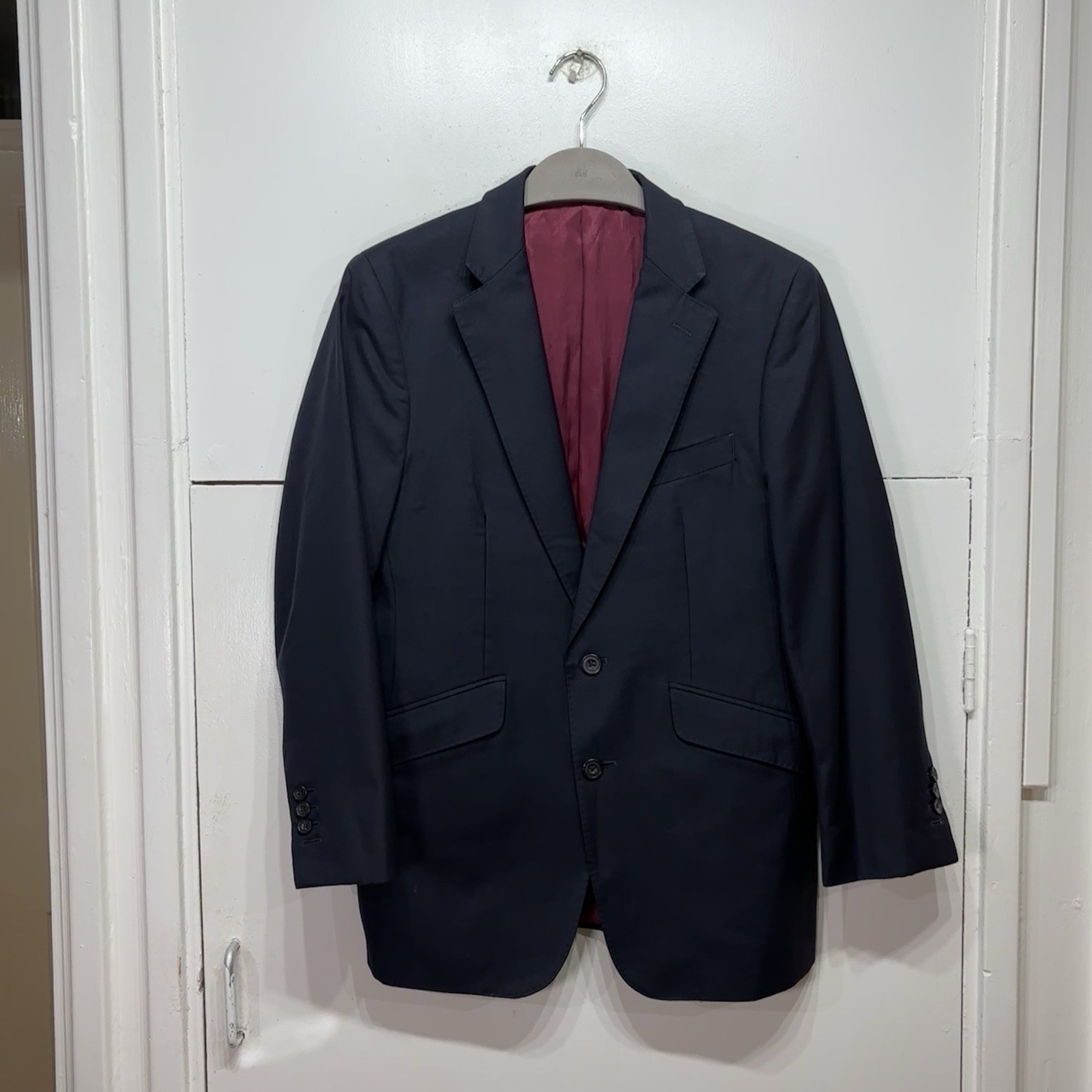 FILA Giacca blazer Norton & Townsend blu navy su misura Savile Row uomo formale matrimonio 40”