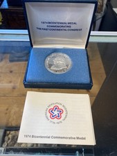 1974 Bicentennial .925 sterling Silver Proof Medal John Adams