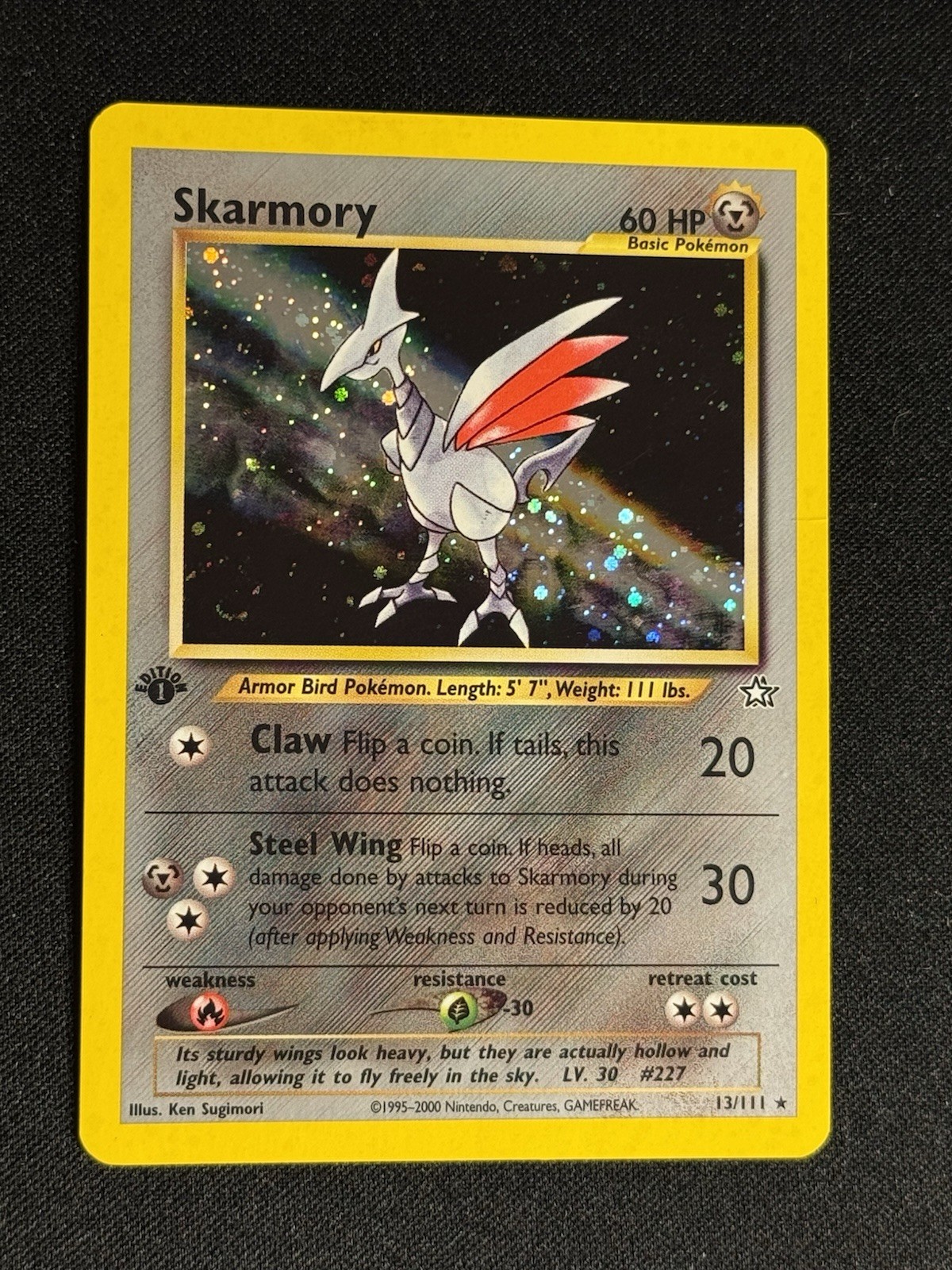 Pokemon TCG Skarmory 13/111 Holo 1st Edition Neo Genesis With Swirl🌀LP