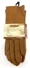 NWT VTG Womens Fownes Genuine Leather Fleece Lined Gloves Tan Size 7