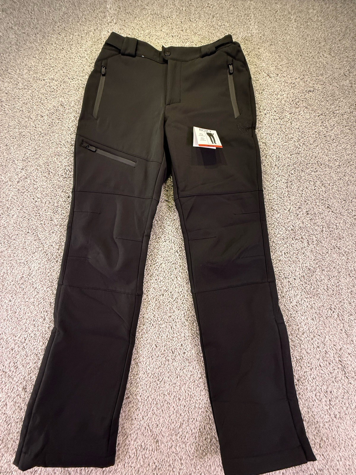 NWT Roxy Black Ski Pant Women's Medium Adjustable Waist Water & Wind Resistant