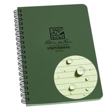 Weatherproof Side Spiral Notebook, 4.625" x 7", Green Cover, Universal Patter...