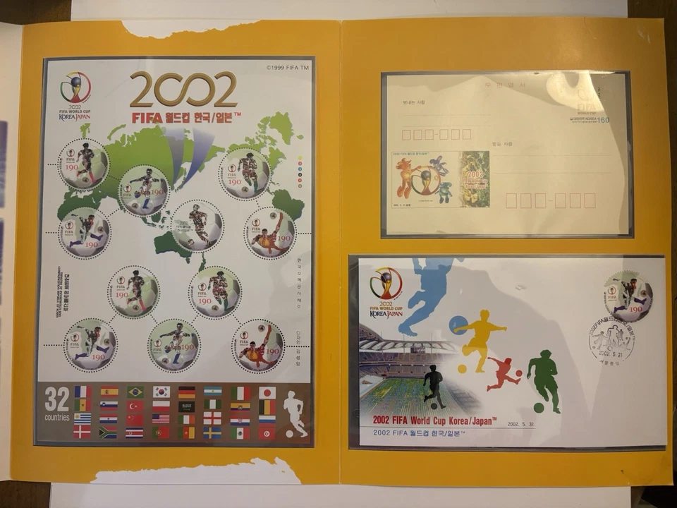 Estampillas de 11 países de la Copa Mundial de la FIFA 2002 con juego de postales Foto 4 de 4
