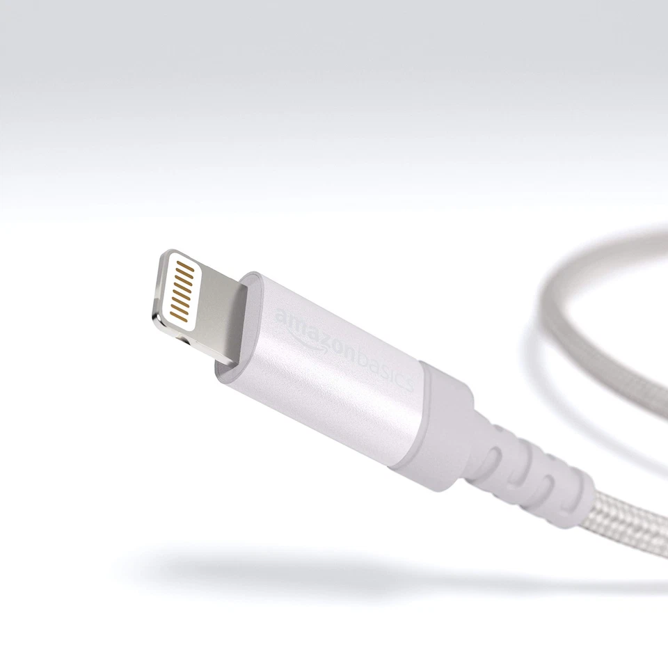 Amazonbasic Lightning Cable USB iPhone compatible Apple MFi certified Silve 831 - Image 4 of 4