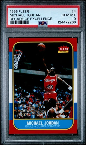 1996 Fleer #4 - Michael Jordan Decade of Excellence PSA 10 Gem Mint (266)