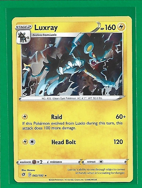 Pokémon TCG SWSH Rebel Clash Luxray #62/192 Holo Rare