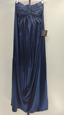 Lulus Women Memorable Entrance Dark Blue Strapless Satin Maxi Dress M