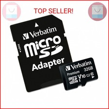 Verbatim 32GB Premium microSDHC Memory Card with Adapter UHS-I V10 Class 10 Supp