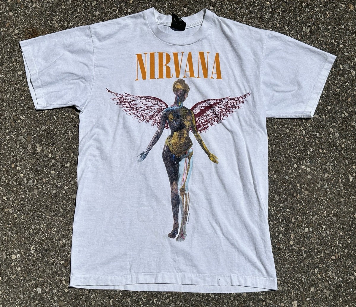 希少Vintagヴィンテージ1993 90s NIRVANA IN UTERO 1993 Nirvana In Utero Vintage T-Shirt ‚Äì Rare & Authentic