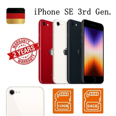 NEU Apple iPhone SE 3rd Gen. (2022) - 64GB -128G Schwarz Weiß Rot (Ohne Simlock)