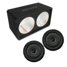 NVX NE122S Dual 12" Sealed 3/4" MDF Subwoofer Enclosure w/Shallow Subwoofer