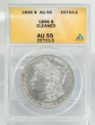 Certified 1896 Morgan Silver Dollar ANACS AU55 details $1