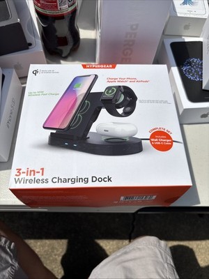 HyperGear 3 in 1 Wireless Charging Dock -Black