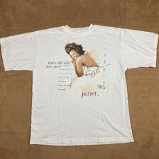 Janet Jackson 1995 Summer Tour T-Shirt White XL Signed