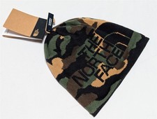 The North Face Reversible Highline Beanie TNF Black Camo OS NWT 32 Winter Hat