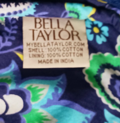 Bella Taylor Quilted Bible Cover size Medium Bible Case Blue Floral Print - Picture 17 of 22