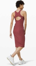 Lululemon Brunch and Back Midi Dress in Chianti Athletic and Casual Wear Sz 10 *
