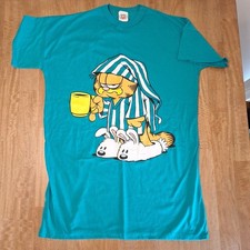 RARE Vintage 1990s 100 PURE Garfield Sleep NIGHT SHIRT Pajama XL USA